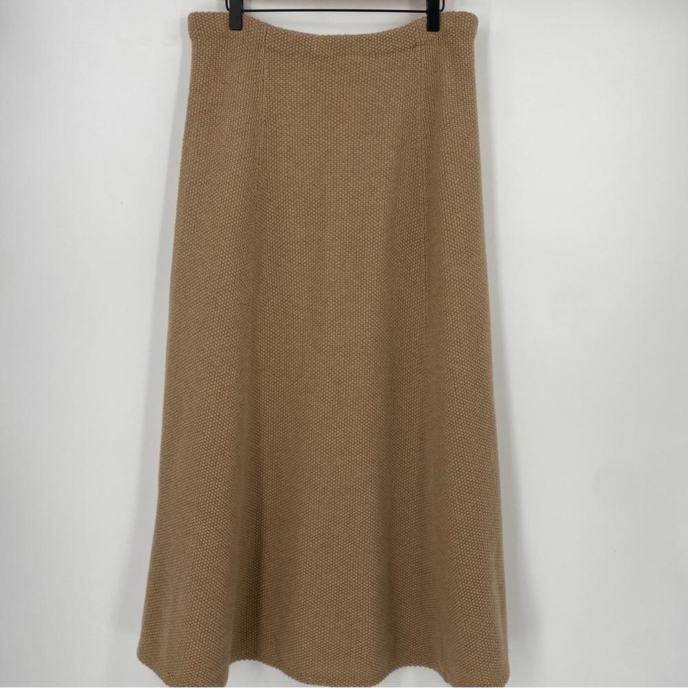 Lauren Ralph Lauren Tan Lambs Wool Vintage Maxi Skirt